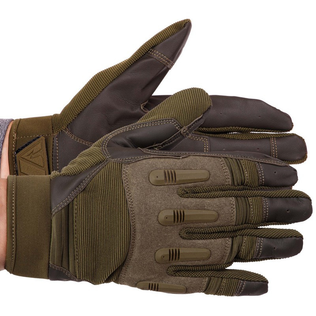 Тактичні рукавички із закритими пальцями розмір XL кольору Олива - зображення 1