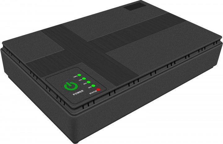 mini UPS 12v, безперебійне живлення для роутеру, 10400 mah Black - зображення 1