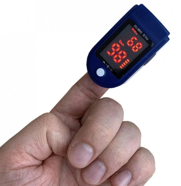 Пульсоксиметр для вимірювання сатурації та пульсу, червона індикація - зображення 1