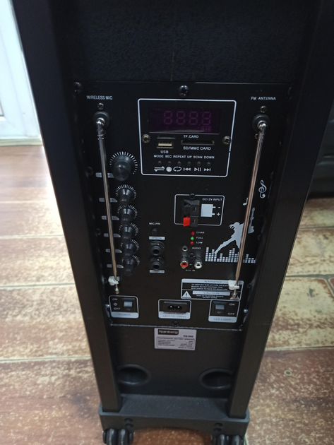 Колонка с аккумулятором ZXX /200W/ радио микрофоны/ BT/ SD+USB+FM/ LED ...