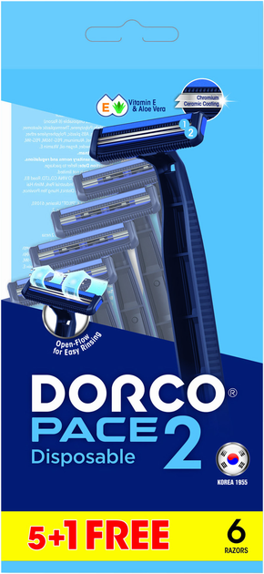 Бритви одноразові Dorco Pace 2 для чоловіків 2 леза 6 шт (8801038592145) - зображення 2