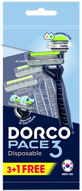 Бритви одноразові Dorco Pace 3 для чоловіків 3 леза 4 шт (8801038601366) - зображення 2