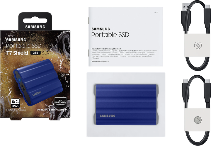 SAMSUNG 外付けSSD USB-C＋USB-A接続 T7 Shield(Android Mac Win ...