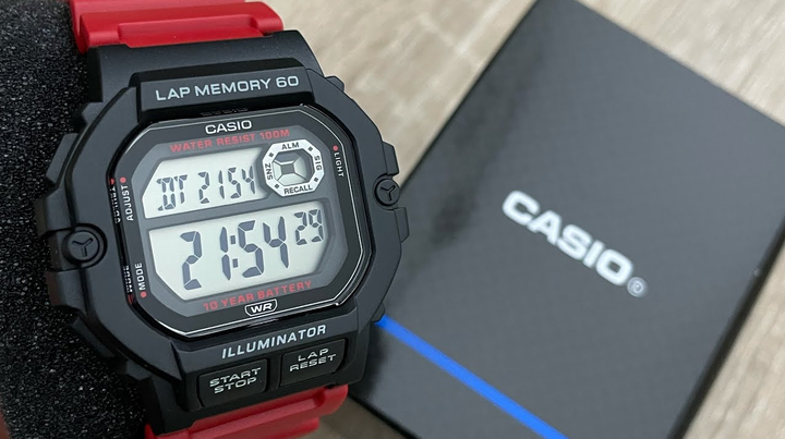 Мужские наручные часы CASIO WS-1400H-4A Черный\Красный - изображение 4
