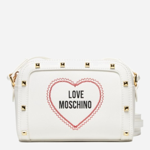 Damska listonoszka Love Moschino Borsa Saffiano Pu Nero JC4367PP0EKG White (8054400643499) - obraz 1