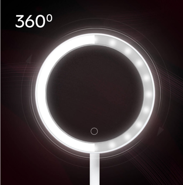 Дзеркало для макіяжу Xiaomi DOCO Daylight Mirror HZJ001 USB pink - зображення 5