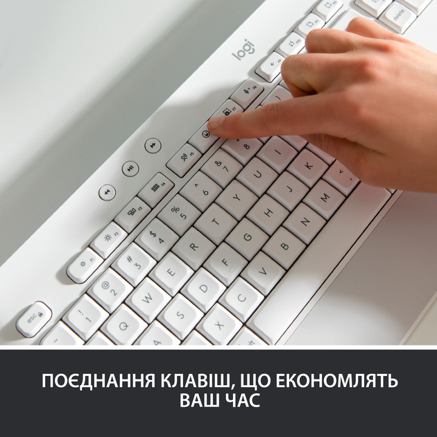 Клавіатура бездротова Logitech Signature K650 USB/Bluetooth White (920-010977) - зображення 3