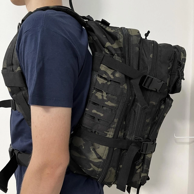 Тактический рюкзак на 40л BPT9-40 черный мультикам - изображение 2