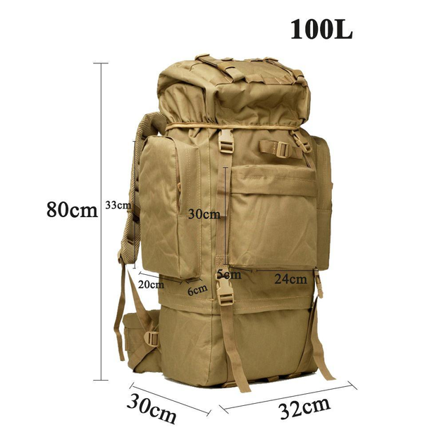 Тактичний рюкзак на 100л BPT10-100 койот - зображення 2