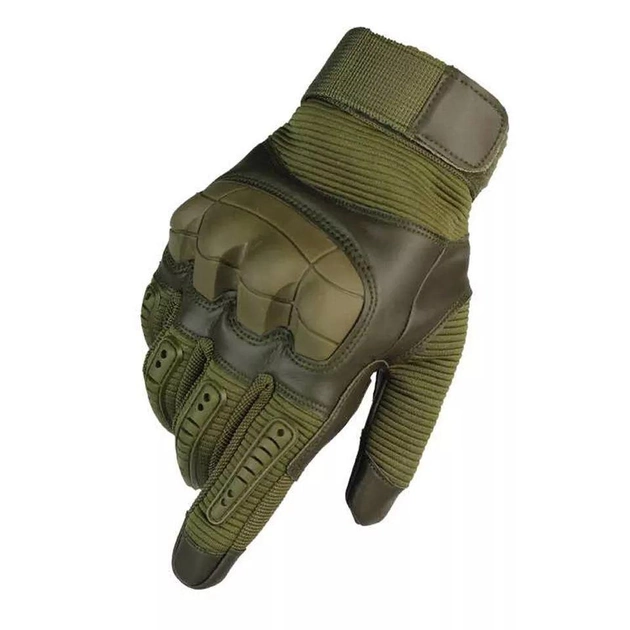 Тактичні перчатки з пальцями Gloves FF 4 олива розмір M - зображення 1