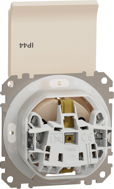 Розетка з заземленням зі шторками та з кришкою IP44 Schneider Electric .