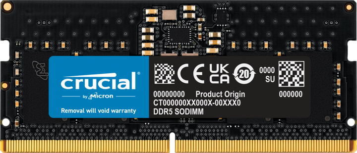 Оперативная память Crucial SODIMM DDR5-5600 16384MB PC5-44800 (CT16G56C46S5) - изображение 1