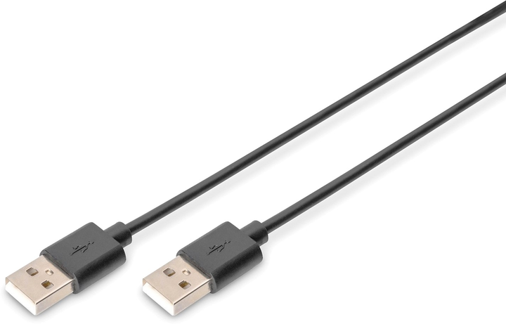 Kabel Digitus USB 2.0 (AM/AM) 1 m Czarny (AK-300100-010-S) - obraz 1