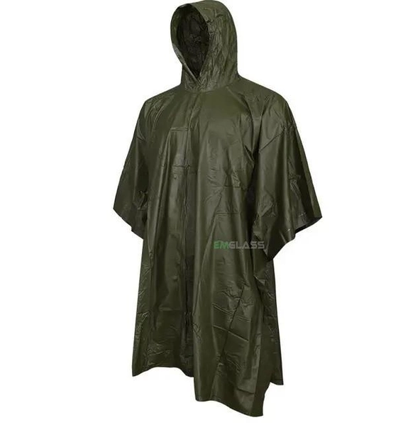 Тактический дождевик Плащ-палатка TVS Военный дождевик-пончо Зеленый GS-4853 - изображение 2