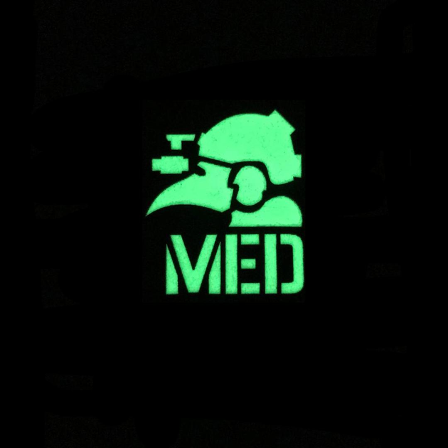 Шеврон на липучці Laser Cut UMT MED Медик 7х8 см люмінісцентний Кордура Мультикам - зображення 2