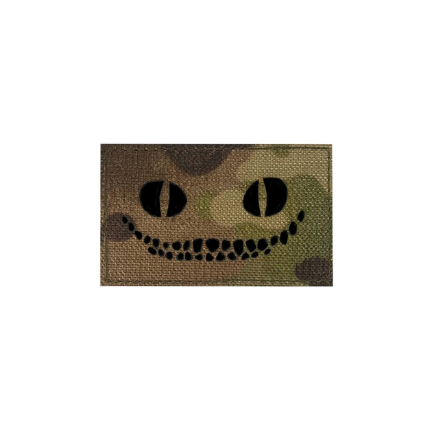 Шеврон на липучке Laser Cut UMT Cheshire Cat ВСУ 8х5 см Мультикам/Чёрный - изображение 1