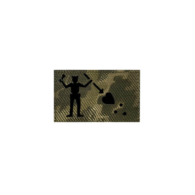 Шеврон на липучке Laser Cut UMT Blackbeard Flag Pirate/Флаг черной бороды 8х5 см Пиксель/ Чёрный - изображение 1