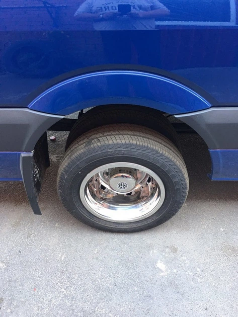 Колпаки из нержавейки Эксклюзив V1 (2 катковые, 4 шт) для Volkswagen Crafter 2013-2023 - изображение 7