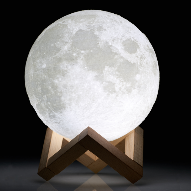 Настільна лампа світильник різнокольоровий Місяць - Magic 3D Moon Light з пультом - зображення 6