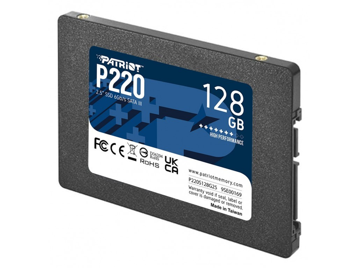 Твердотельный накопитель SSD Patriot P220 128Gb SATA3 TLC (P220S128G25 ...
