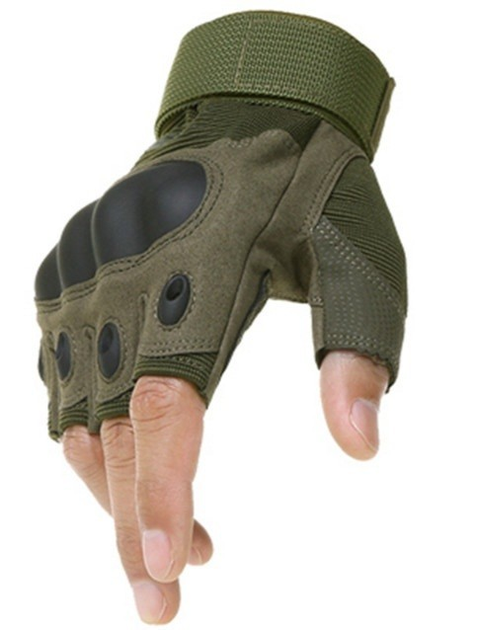 Тактичні рукавички з відкритими пальцями ASC BL-X12 Хакі M - зображення 1