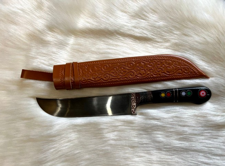 Нож пчак подарочный экземпляр Prezent Узбецкие традиции с инкрустацией 13Д 30см - изображение 2