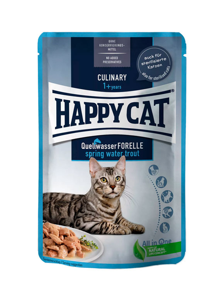Влажный корм Happy Cat Culinary Quellwasser-Forelle с форелью для кошек ...