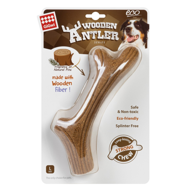 Игрушка для собак Рог жевательный GiGwi Wooden Antler дерево полимер M ...