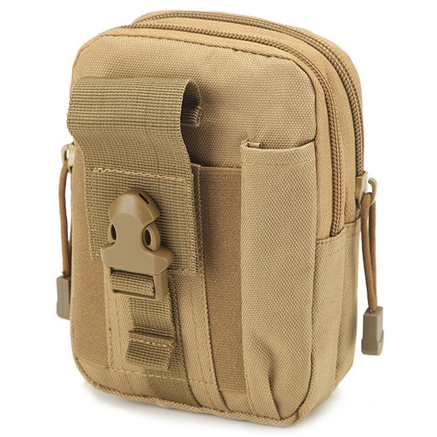 Тактична сумка - сумка для телефону, система MOLLE органайзер тактичний з кордури. Колір: койот - зображення 1
