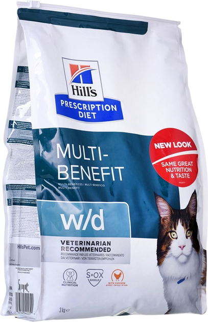 Sucha karma dla kotow Hill's PD Feline Multi Benefit w/d 3kg (052742042251) - obraz 1