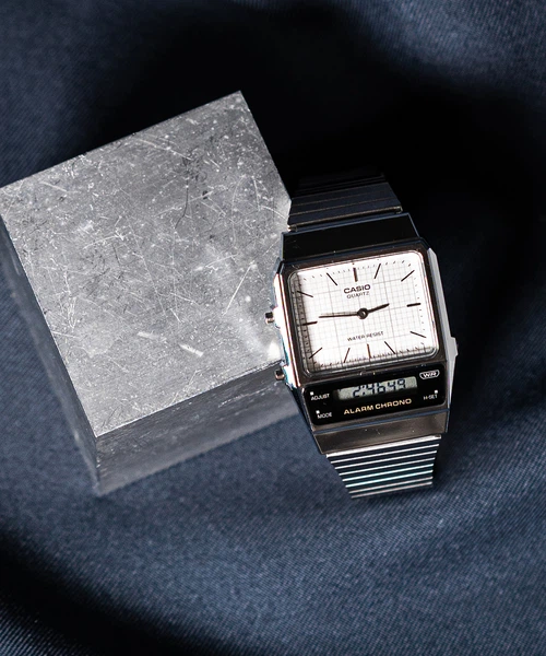 Мужские практичные наручные часы Casio AQ800E7A Серебро\белый экран