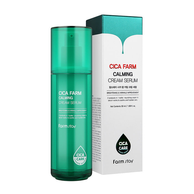 Успокаивающая крем-сыворотка FarmStay Cica Farm Calming Cream Serum 50 ...