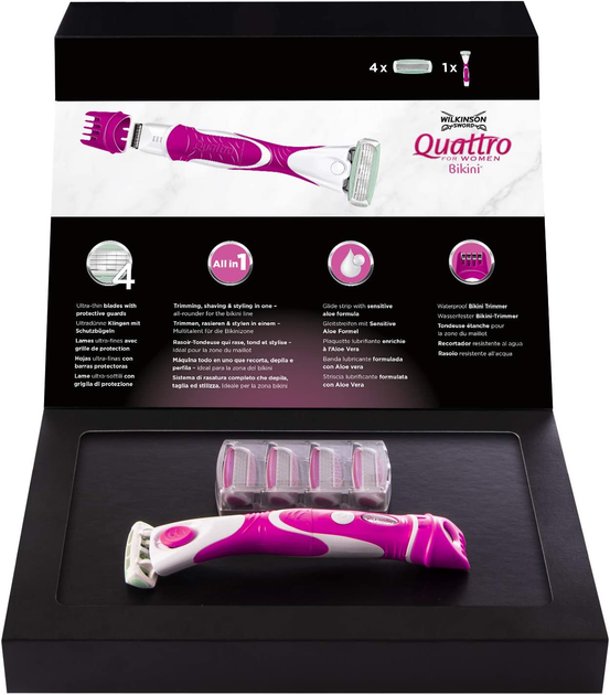 Бритва Wilkinson Sword Quatro for woman Bikini 1+4 шт (4027800814206) - зображення 1