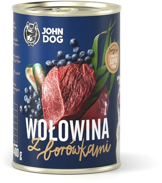 Вологий корм John Dog Berry Adult Beef with blueberries 6 x 400 г (5903246845327) - зображення 2