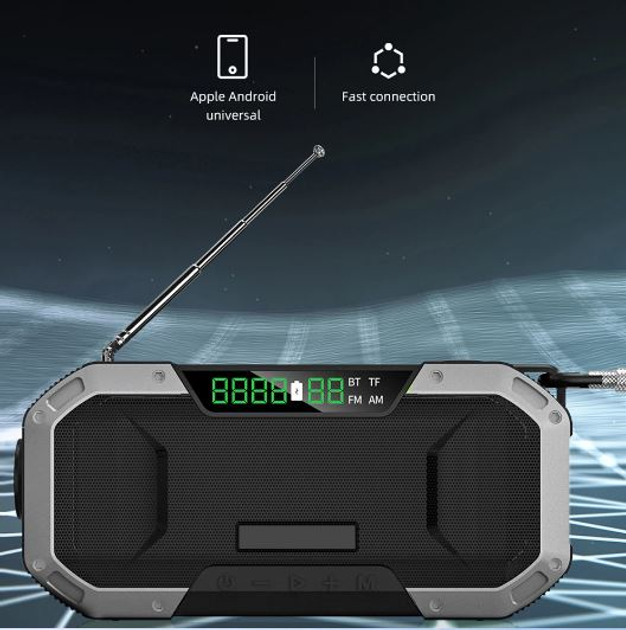 Портативный Аварийный Радиоприемник (радио) + фонарь и павер 5000mAh Kayinow 580F-Gray - изображение 5