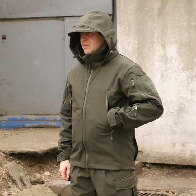 Тактична куртка Softshell. Куртка Софтшелл Haunt-Hanter. Розмір 52 олива (0016К-О) - зображення 1
