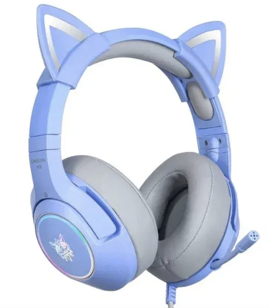 Игровые наушники Onikuma K9 с кошачьими ушками с LED-подсветкой и ...