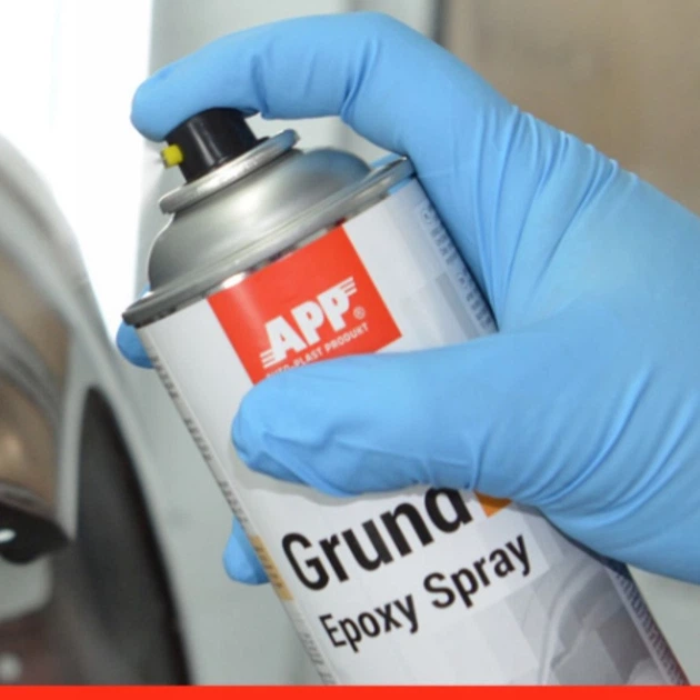 Эпоксидный аэрозольный грунт APP Grund Epoxy 500 мл светлосерый фото