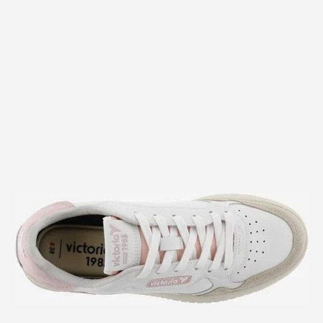 Sneakersy damskie skórzane Victoria 8800105-42 38 24.6 cm Biały/Różowy (8433101214687) - obraz 5