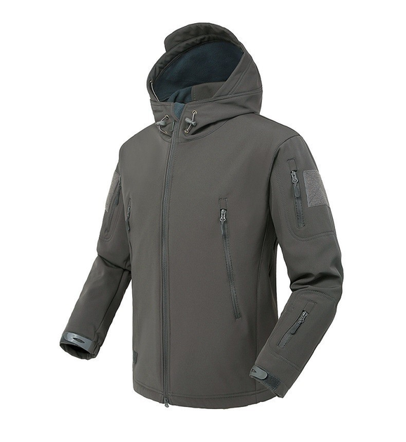 Куртка / ветровка тактическая Softshell grey (серый) софтшелл Размер XXL - изображение 1