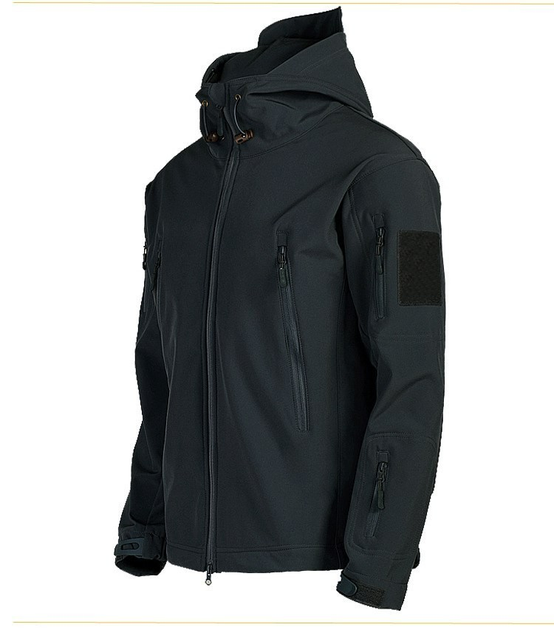 Куртка тактическая SOFTSHELL BLACK XL 26670 - изображение 1