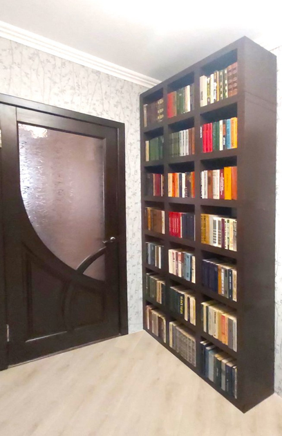 Книжный шкаф, библиотека Inteo Кубус 3х7, 2430х1070х290 мм Венге 3Д ...