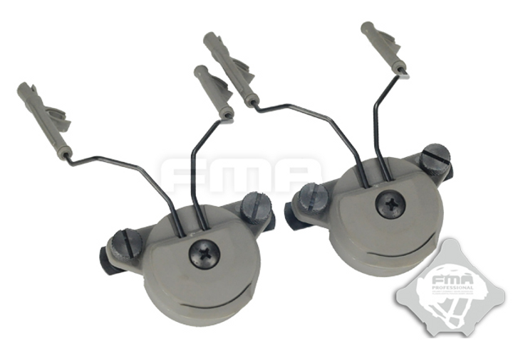 Кріплення для активних навушників FMA EX Headset and Helmet Rail Adapter Set GEN1 FG Grey - зображення 1