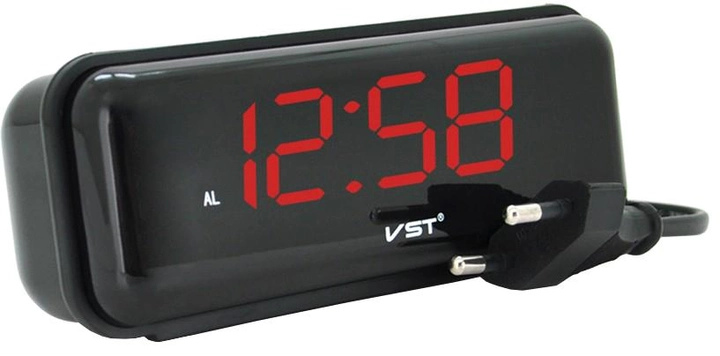 Акція на Настільний годинник з будильником VST VST-738 Red Light від Rozetka