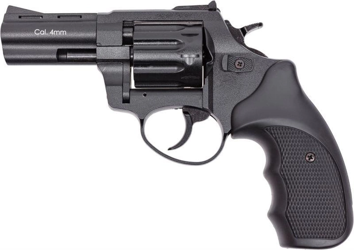 Револьвер под патрон Флобера 4 мм. Stalker 3" Black (стальной барабан) - изображение 1