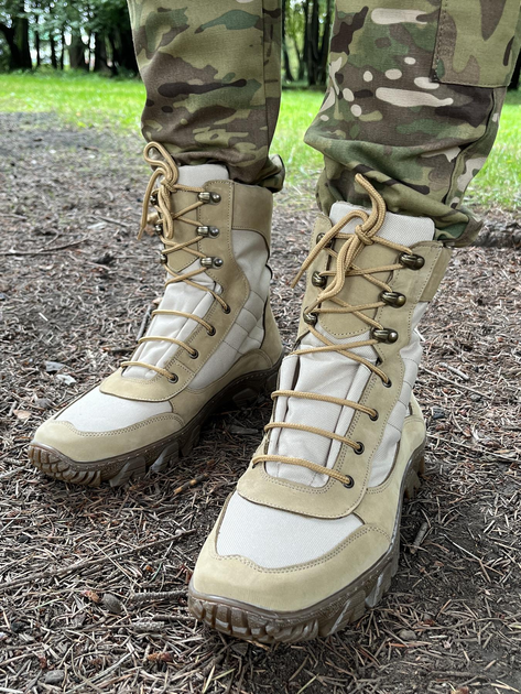 Берцы тактические мужские Light Boots 41 (27 см) Весна/Лето нубук и оксфорд ботинки легкие (Койот) - изображение 1