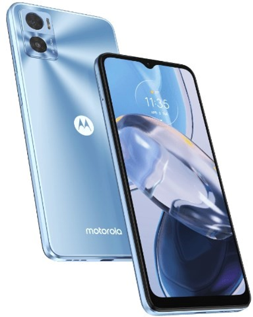 Мобільний телефон Motorola Moto E22 4/64GB Crystal Blue - зображення 2