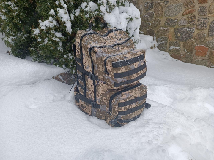 Военный рюкзак на 60 литров с системой MOLLE тактический армейский ВСУ рюкзак цвет пиксель - изображение 2