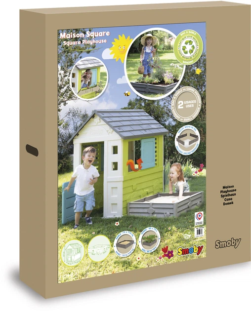 Domek ogrodowy Smoby 2 w 1 z piaskownicą lub legowiskiem 174 x 110 x 127 cm (7600810728) - obraz 5