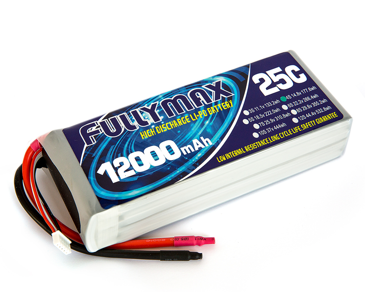Аккумулятор Fullymax 14.8V 12000mAh Li-Po 4S 25C UAV – фото, отзывы ...